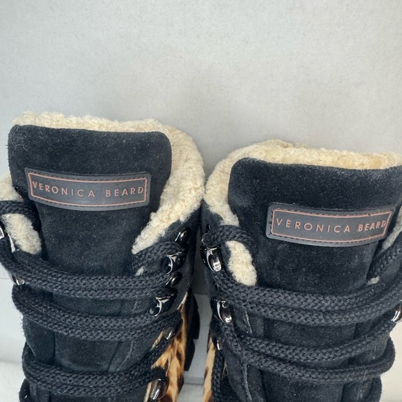 Veronica Beard Galina Leopard Print Leather Boot Size 7. - Picture 4 of 11